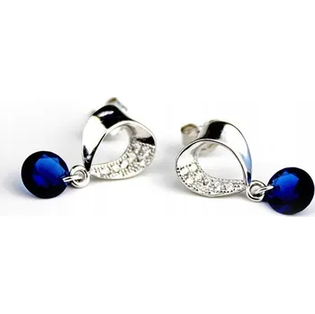 Náušnice Elegantní stříbrné náušnice s modrými zirkony