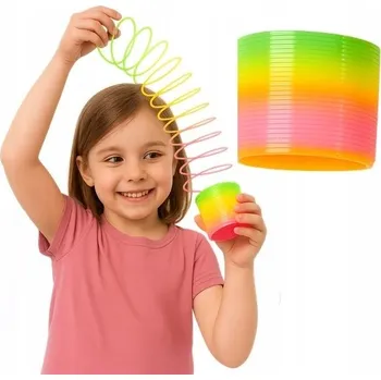 Hračka pro nejmenší DUHOVÁ PRUŽINA KOUZELNÁ PRUŽINA HRAČKA BAREVNÁ SPIRÁLA C1218
