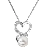 Perlový náhrdelník s řetízkem z pravých říčních perel bílý 22012.1 délka 45 cm