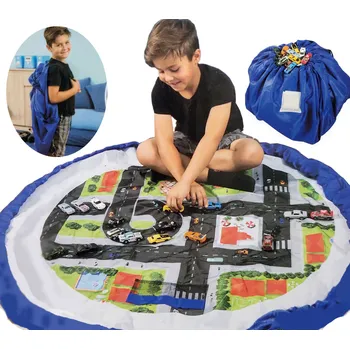 Úložný box PYTEL, ZÁSOBNÍK NA HRAČKY, KOSTKY, PODLOŽKA NA HRANÍ, ULICE, CESTA, ORGANIZÉR, VELKÝ