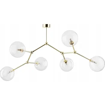 Stropní Svítidlo FAIRY Zlaté Transparentní Skleněné Stínidla 6xG9 Závěsné svítidlo