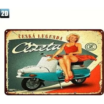 Plechová cedule 2D nástěnná vintage cedule, motiv ČESKÁ LEGENDA ČEZETA