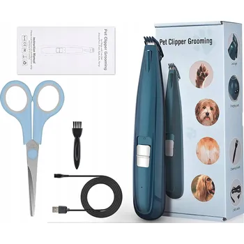 Kosmetika pro psa STROJEK NA SRST PRO PSY A ZVÍŘATA BEZDRÁTOVÝ + NŮŽKY SADA 5V1