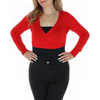 Červený crop cardigan s výstřihem do V Markup černá | bílá | červená 3494569