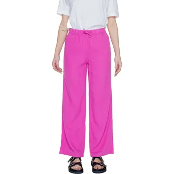 Dámské oblečení Růžové lněné kalhoty Only Only bílá | fuchsiová 3494198