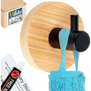 Věšák Háček bez vrtání Vilde , hnědý, černý