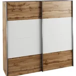 Skříň s posuvnými dveřmi, dub wotan / bílá, GABRIELA NEW