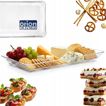 Stolování Skleněný podnos, obdélníkový talíř, podnos, tác na jídlo, pokrmy a chuťovky