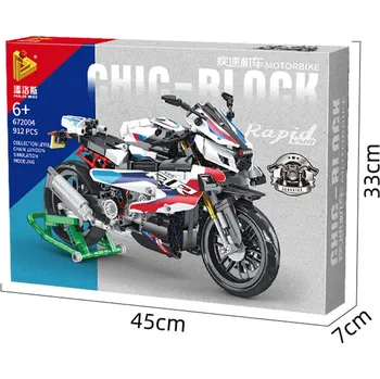 ostatní stavebnice Ramiz Sada cihel Motocykl Racer White 912el.