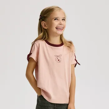 Dívčí tričko Reserved - Tričko s postranními pruhy - růžová - 479FT-30X - 479FT-30X-146