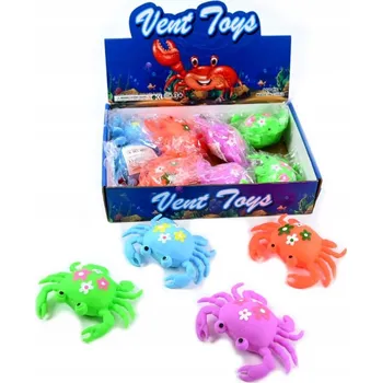 Hračka pro nejmenší GUMOVÝ MOŘSKÝ KRAB MAČKACÍ HRAČKA ANTISTRESOVÉ SENZORICKÉ RŮZNÉ BARVY