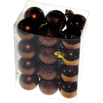 Vánoční ozdoba UH Koule plastové 24ks, 3cm, hnědé