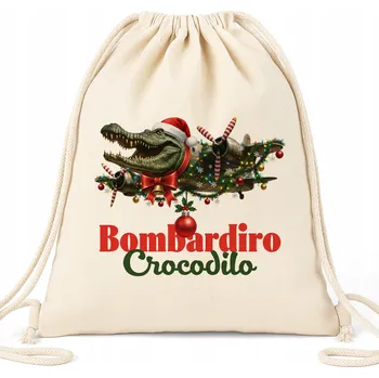 Sportovní taška TAŠKA BATOH BÉŽOVÁ ŠKOLNÍ DÁREK VÁNOCE BRAIN ROT BOMBARDIRO CROCODILO WZ