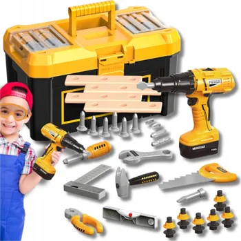 Sada nářadí SADA NÁŘADÍ V KUFRU PRO KUTILY, VRTAČKA, ŠROUBOVÁK, DÍLNA