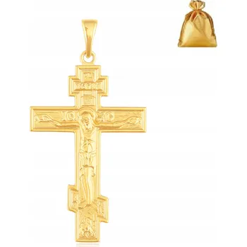 Přívěsek POZLÁCENÝ DÁMSKÝ PRAVOSLAVNÝ KŘÍŽEK Z CHIRURGICKÉ OCELI 18K DÁREK
