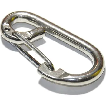 Karabina popruhová oblá s pružinou, nerez A4, 60mm, 10ks