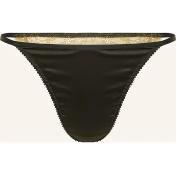 Kalhotky Love Stories String Charlotte Ze Saténu, tmavě zelená / olivová