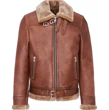 Sikora Pánská kožešinová bunda Liam - hnědá/béžový beránek