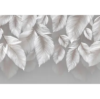 Fototapeta FOTOTAPETA LISTY ŠEDÝ BETON ABSTRAKCE NA ZEĎ LOŽNICE OBÝVACÍ POKOJ 350x250