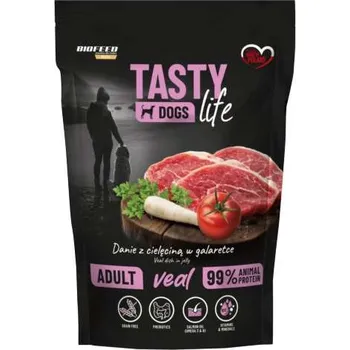 Krmivo pro psa Vlhké krmivo pro psy Tasty Dogs Life - telecí maso 90% - kapsička 500 g