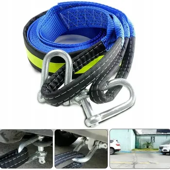 Tažné lano Tažné lano s háky, sada s rukavicemi, 5000 cm, 8000 kg