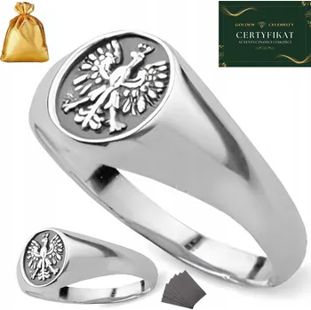 Prsten STŘÍBRNÝ PÁNSKÝ PRSTEN PEČETNÍK OXIDOVANÝ OREL ZNAK VLASTENEC STŘÍBRO 925 VELIKOST 26
