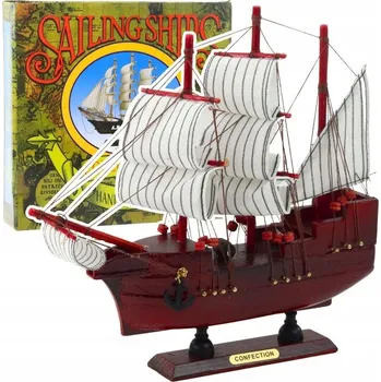 autíčko Model Sběratelská Dekorativní Loď Plachetnice Červená 24x23cm