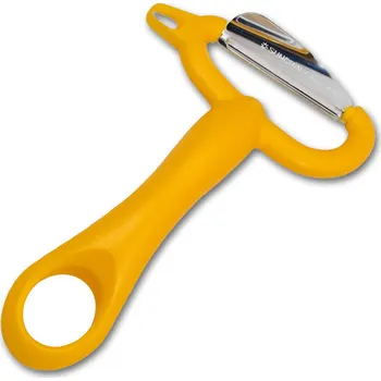 Kuchyňská škrabka Suncraft Extra ostrá japonská škrabka se šikmou čepelí FIT PEELER - oranžová