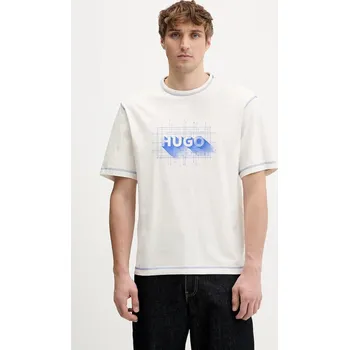 Pánské tričko Bavlněné tričko Hugo Blue Nothal 50553498 béžová 01X, vel. XL