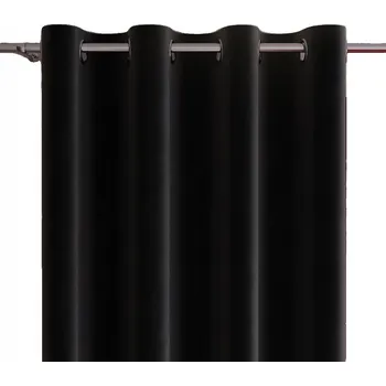 Obraz Závěs Sametový 140x260 černá oka hladká kolečka samet VELUR velvi