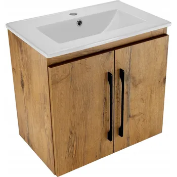 Koupelnový nábytek Závěsná koupelnová skříňka Paplinskimoebel dub lancelot, 2 dvířka, s umyvadlem