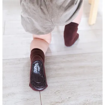 Protiskluzové dětské ponožky - MAHAGONOVÁ