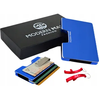 MODERN MAN hliníková peněženka modrá - muž