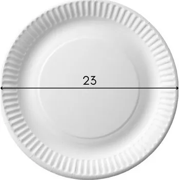 Jednorázové nádobí Papírové talíře bílé kulaté na gril, dort, narozeniny 23 cm 100 ks
