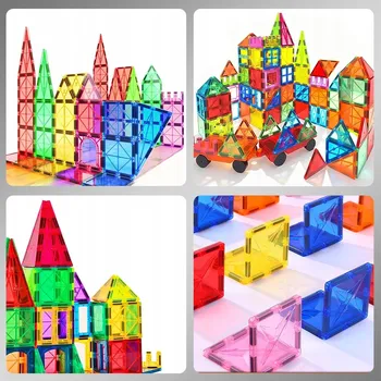 ostatní stavebnice MAGNETICKÉ STAVEBNICE VYDÁVAJÍCÍ SVĚTLO - EDUKAČNÍ HRAČKA PRO PŘEDŠKOLÁKY 100 dílků