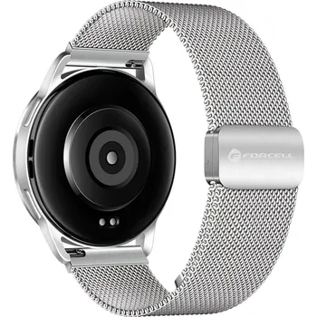 Řemínek na hodinky FORCELL F-DESIGN FS11 magnetický ocelový řemínek pro hodinky SAMSUNG Watch 20 mm stříbrný