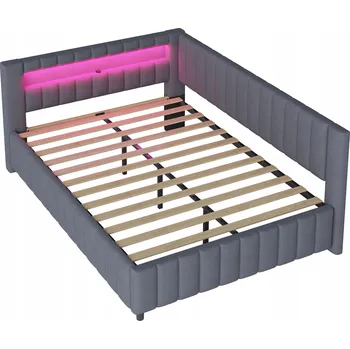 Postel Jednolůžková dřevěná postel Arhatreya 140x200 cm šedá