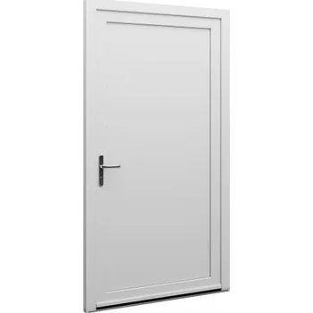 Vchodové dveře Plastové jednokřídlové hlavní vchodové dveře ořech/bílé plné Otvírání: Pravé, Šířka v cm: 85, Výška v cm: 200