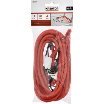 autokoberec Elastická gumová šňůra s háčky pro upevnění zavazadel a plachet 0,8 x 100 cm, 4 ks