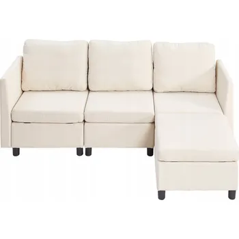 Pohovka VEVOR Třímístná pohovka, snadná montáž, modulární pohovka s úložným prostorem, béžová