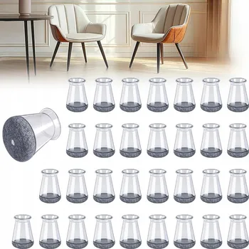 Podložka pod nábytek 32x NÁVLEKY NA NOHY NÁBYTKU ŽIDLÍ S FILCEM GUMOVÉ NÁSADKY