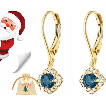 Náušnice Náušnice zlaté ZŁOCISTO s topazem London Blue, anglické zapínání