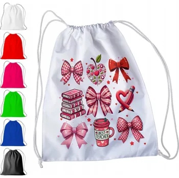 Obraz BÍLÝ SÁČEK DO ŠKOLKY, ŠKOLY, NA TV - BAREVNÉ MAŠLIČKY