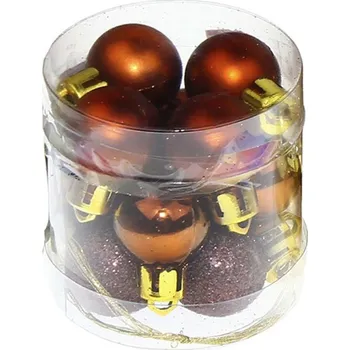 Vánoční ozdoba UH Sada pl.koulí pr.2,5cm hnědé, 12ks