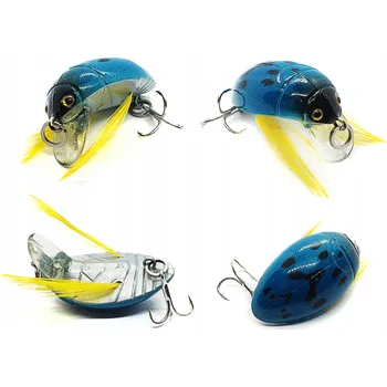 Umělá nástraha WOBLER Smużak BEETLE 4cm 4g brouk plovoucí - okoun jelec tloušť BLUE