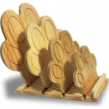 Obraz Podpěra na knihy Dřevěný stojan 26x10x25cm Tvar kočičí tlapky