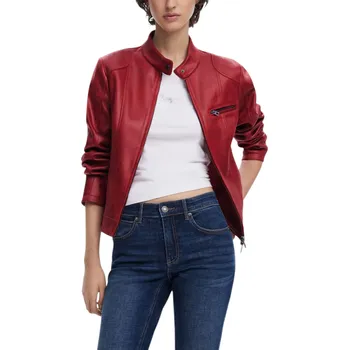 Dámská casual bunda Červená kožená bunda Desigual DESIGUAL modrá | bílá | červená 3491817