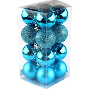Vánoční ozdoba UH Koule plastové 16ks, 4cm, modré