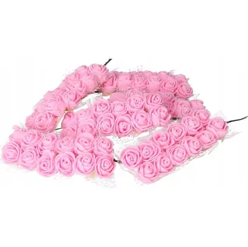 umělá květina RŮŽIČKY KVĚTY PĚNOVÉ RŮŽE S TYLEM NA DRÁTKU OZDOBNÉ DEKORACE