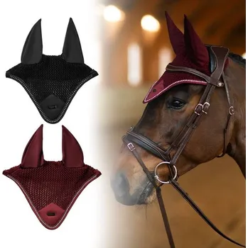 Koňská maska proti hmyzu Čabraka na uši Equestrian Stockholm Modern Crystal